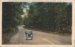 Jacobs Ladder Road Curve with Car, Massachusetts Postcard