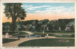 Fort Hill Park Residential Section, Lowell, Mass. Postcard