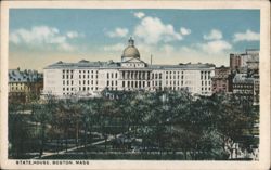 State House, Boston, MA - Dome Lit at Night Postcard