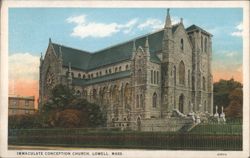 Immaculate Conception Church, Lowell, Mass. Postcard