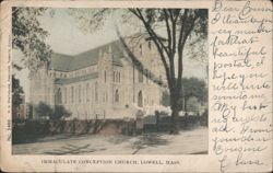 Immaculate Conception Church, Lowell, MA Postcard
