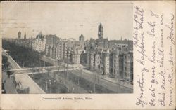 Commonwealth Avenue, Boston, Mass. Postcard