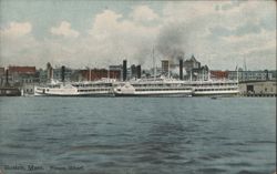 Steamboats at Rowes Wharf, Boston Postcard