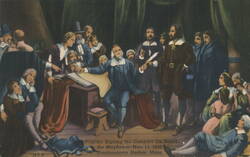 Pilgrims Signing Mayflower Compact, Nov. 11, 1620 Postcard