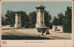Fenway Entrance with Stone Pillars Postcard