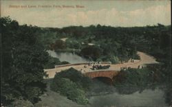 Bridge and Lake, Franklin Park Postcard