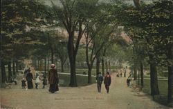 Boston Common Park Path with People Postcard