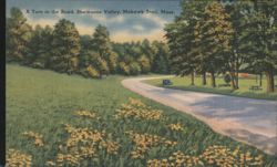 A Turn in the Road, Shelburne Valley, Mohawk Trail Postcard