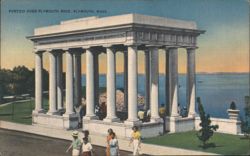 Granite Portico Over Plymouth Rock, Plymouth, MA Postcard