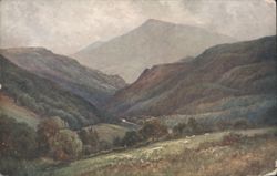 Lledr Valley, Welsh Mountains Landscape Painting Postcard