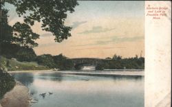 Scarboro Bridge and Lake, Franklin Park Postcard