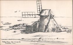 Outer Bar and Windmill, Chatham, MA Postcard
