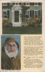 Cape Cod House Doorway, Old Salt Portrait & Poem Postcard