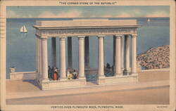 Portico Over Plymouth Rock, Plymouth, Mass. Postcard