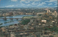 Charles River Basin, John Hancock Building, Longfellow Bridge Postcard