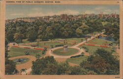 General View of Public Gardens, Boston, Mass. Postcard