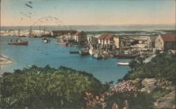 Menemsha Creek Harbor, Fishing Boats & Shacks, MA Postcard