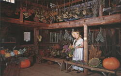 Inside the Herb Barn, Old Sturbridge Village Postcard