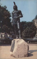 Statue of Massasoit, Protector of the Pilgrims, Plymouth Postcard