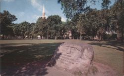 Battle Green Minutemen Boulder, Lexington, MA Postcard