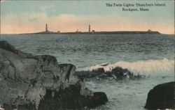 Twin Lights Thatchers Island Postcard