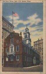 Old State House, Built 1713, Boston, Mass. Postcard
