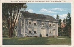 Wm. Cullen Bryant House, Built 1759, Great Barrington Postcard