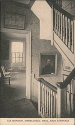 Lee Mansion Back Staircase Interior, Marblehead, MA Postcard