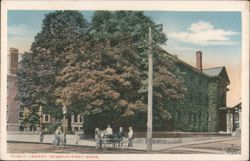 Public Library Newburyport, Mass. Horse Carriage Postcard