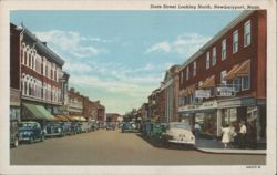 State Street Looking North, Newburyport Postcard