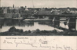 Haverhill Bridge and Cityscape, Merrimack River Postcard