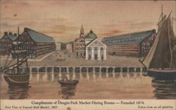 East View Faneuil Hall Market 1827 - Durgin-Park Postcard