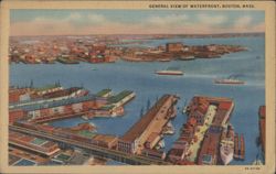 General View of Waterfront, Boston, MA Postcard