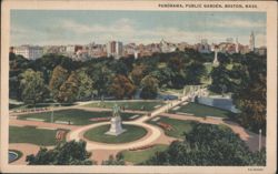 Panorama, Public Garden, Boston, Massachusetts Postcard