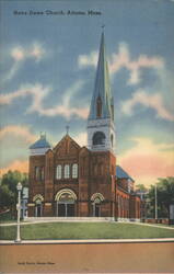 Notre Dame Church, Adams, Massachusetts Postcard