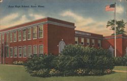 Ayer High School Building Postcard