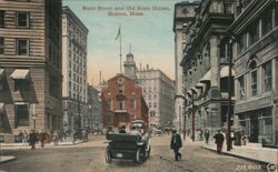 State Street and Old State House, Boston, MA Postcard