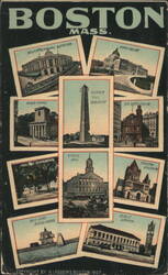 Boston, Mass. Landmarks Collage Postcard