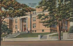 High School, Attleboro, Massachusetts Postcard