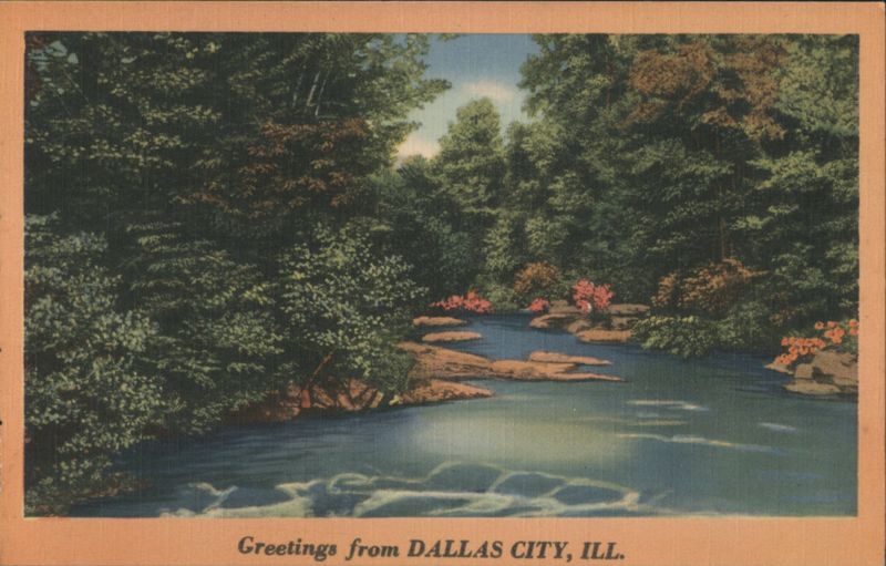 Greetings from Dallas City, IL - River Landscape Illinois