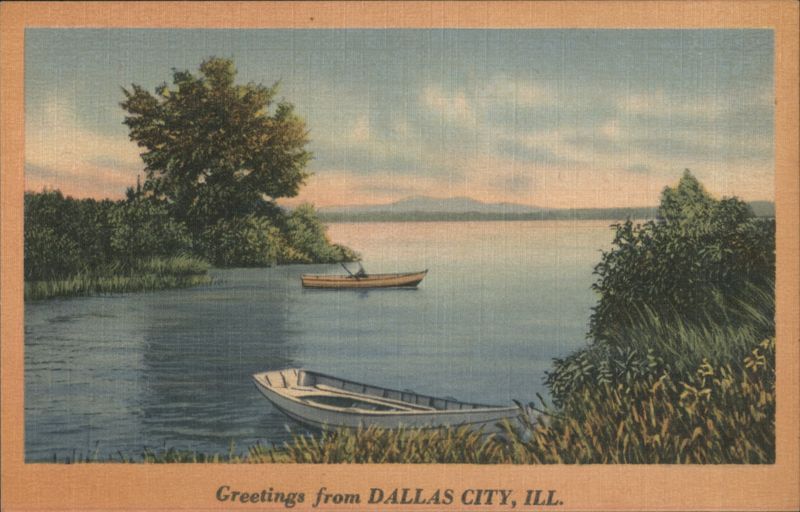 Water Scene with Boats, Dallas City, IL Illinois