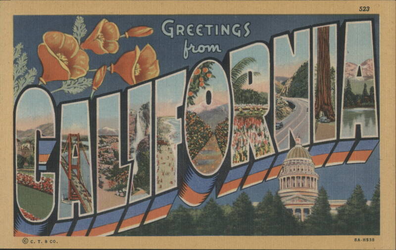 Greetings from California - Golden Gate Bridge, Capitol
