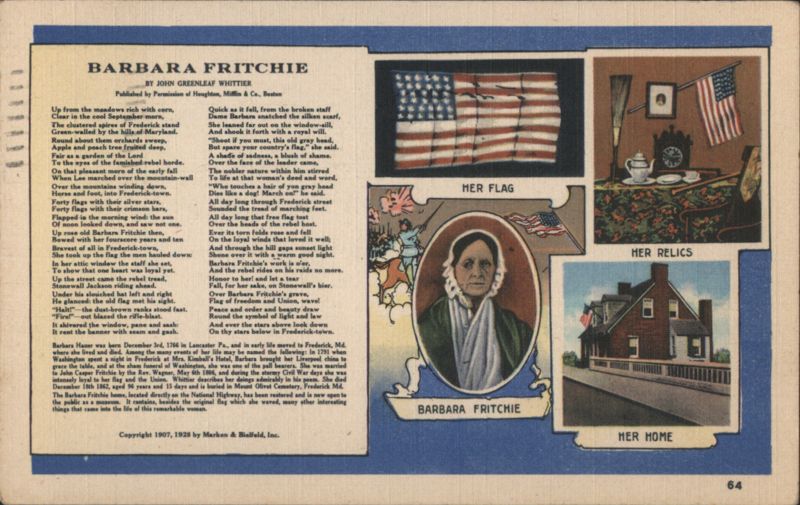 Barbara Fritchie, Her Flag, Relics, and Home Frederick Maryland