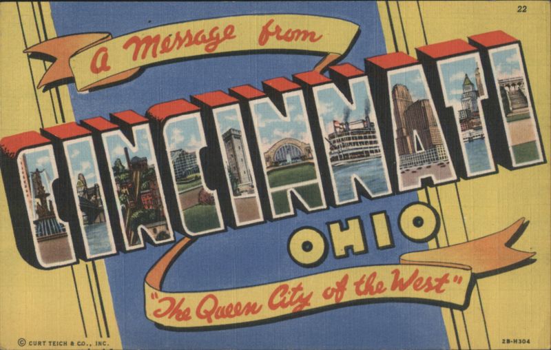 Cincinnati Ohio Letter Views - Queen City of the West