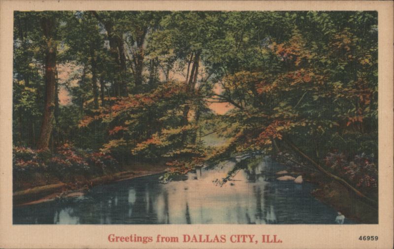 Wooded River Landscape Dallas City Illinois
