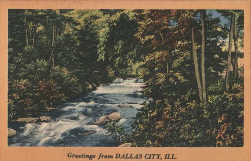 Forested River Scene - Dallas City, Illinois