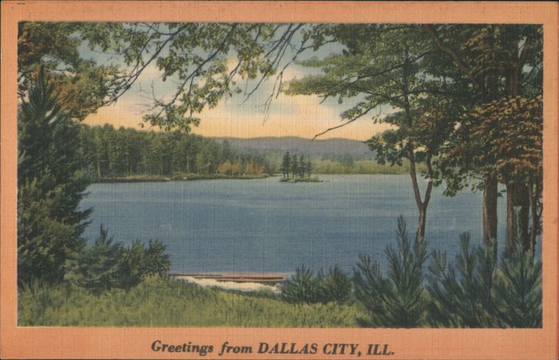Lake View with Trees and Islands Dallas City Illinois