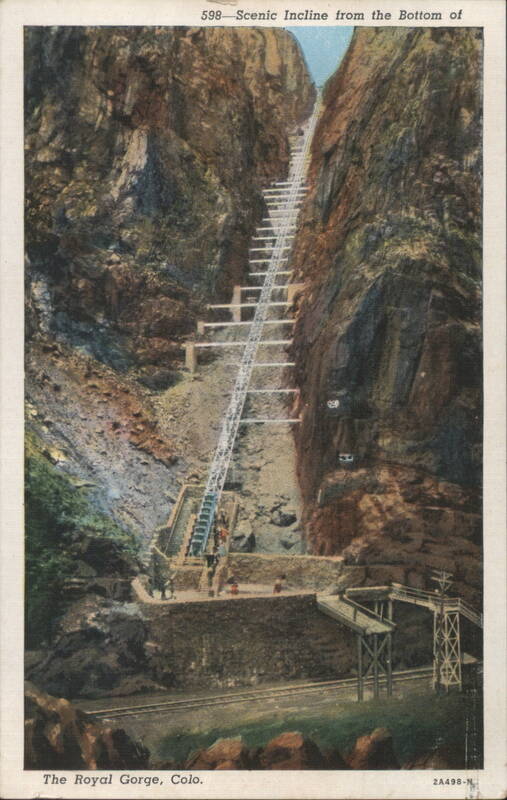 Scenic Incline from Bottom of Royal Gorge, Colorado