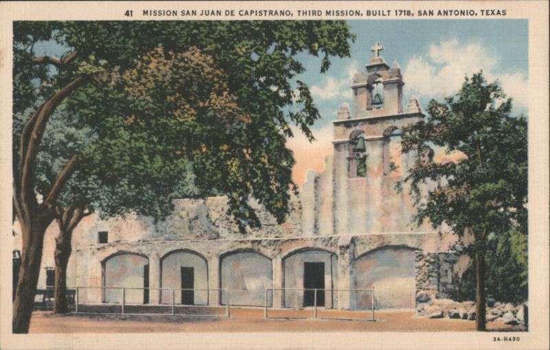 MISSION SAN JUAN DE CAPISTRANO, THIRD MISSION, BUILT 1718 SAN ANTONIO Texas