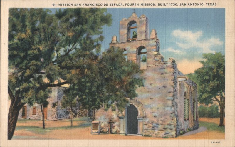 Mission San Francisco de Espada, Fourth Mission, 1730 San Antonio Texas